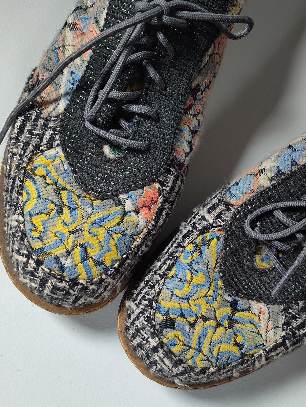 Born Taza Tapestry patchwork leather lace-up sneakers 9‎ - Picture 3 of 11